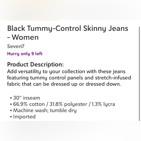 Brand New!!! Seven Jeans. Very flattering snd great stretch to them. - Picture 2 of 4